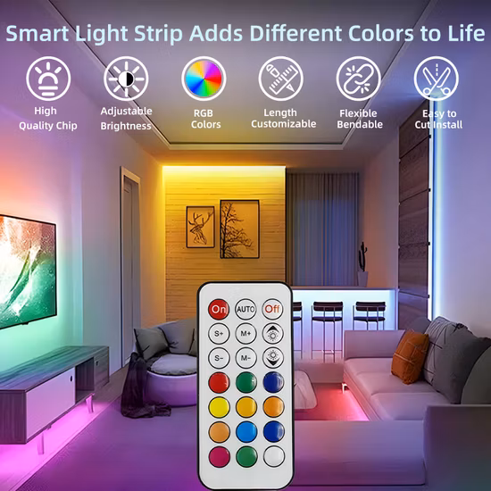 SMD5050 RGB Digital LED Strip Light Pixel 60LEDs/M Color Changing